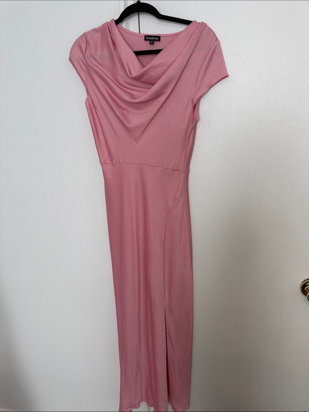 bebe Dusty Pink Cowl Neck Maxi Dress